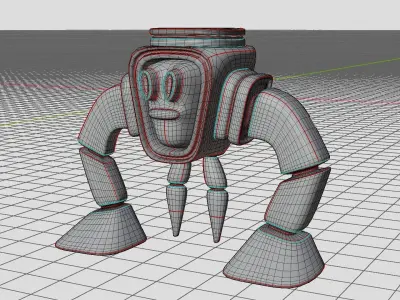 Lowpoly Cute Robot  Low-poly 3D model