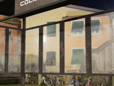 Rusty Bus Station Free low-poly 3D model