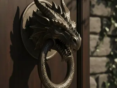   dragon Head Door Knocker  Low-poly 3D model