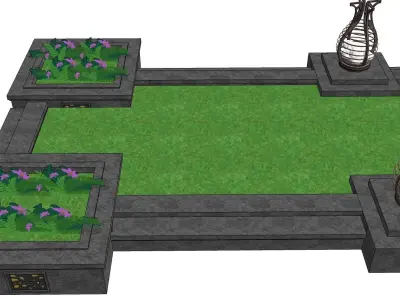 planter buffer zone sketchup model 3D model