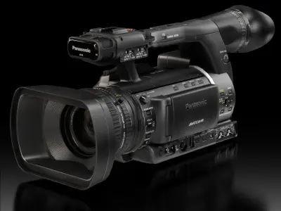 Panasonic AG-AC160A AVCCAM Series professional camcorder Low-poly 3D model