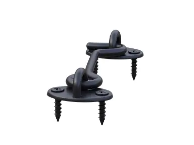 Privacy Hook and Eye Latch Black and Metal color 3D Model Pack