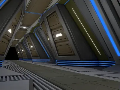 Sci Fi Corridor  3D model 28