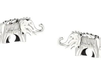 Light Weight White Gold Diamond Earring  -EAR-026 3D print model