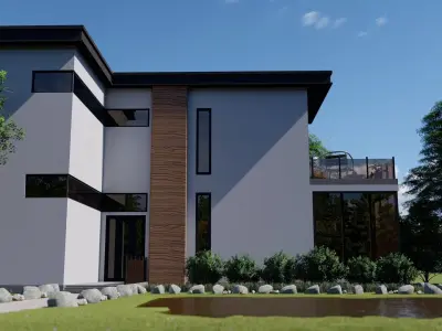 One-Story Residential Building 3D model