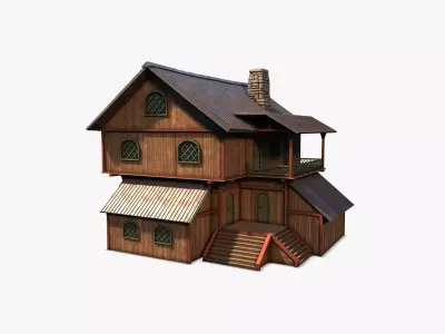 cottage 01 Low-poly 3D model
