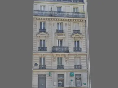 Paris building facade 01 Low-poly 3D model