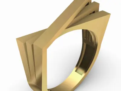 Modern 2 pieces rings  3D Print Models 3D print model