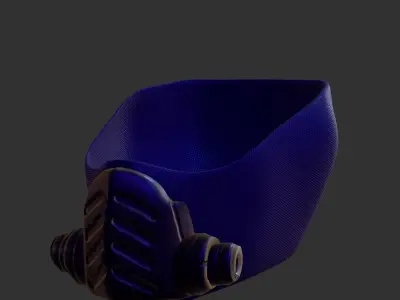 Gas mask helmet 3d model scifi Low-poly  Low-poly 3D model 411