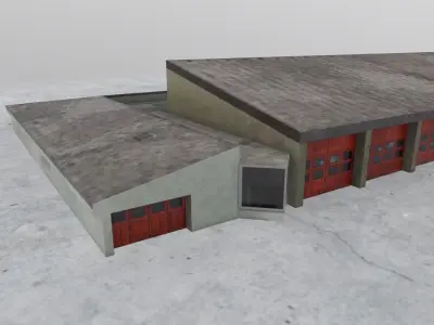 EDDF Fire Station 3 Low-poly 3D model