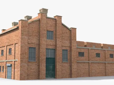 Factory x12 Low-poly 3D model