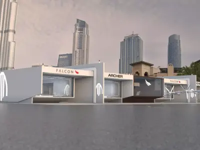 G0051 Virtual-Reality 3D Scene Archer Evtol Heliport VR Building Low-poly 3D model