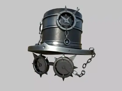 Steampunk Hat 03 Dark Black - SciFi Character Design Low-poly 3D model