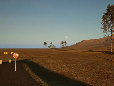 UE5 Mountain road at dusk 3D model