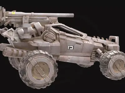 3D Model Sci-Fi Tactical Buggy - Assault Vehicle 3D model