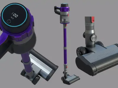 Cordless vacuum cleaner Low-poly 3D model