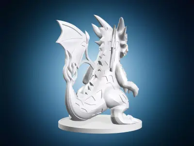 Stylized Dragon 3D Model 3D print model
