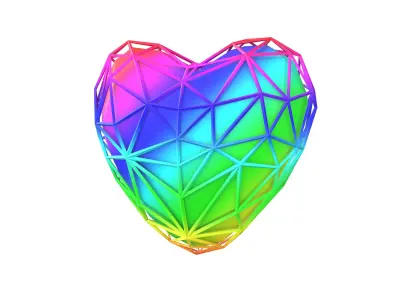 Stylish Heart V4 022 Low-poly 3D model
