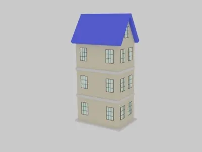 Toon House Low-poly 3D model