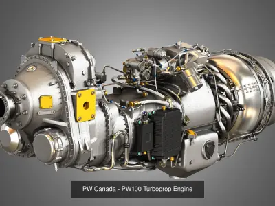 TP400-D6 Turboprop - PW100 Turboprop Engines 2 in 1 3D Model Pack