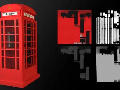 Low-poly Call-box Low-poly 3D model