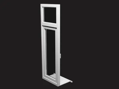 Casement window with upper window Low-poly 3D model
