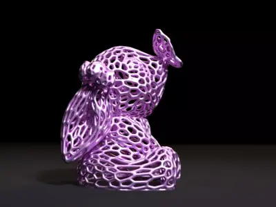 Rabbit with a butterfly Voronoi 3D print model