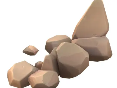 Cartoon rock Low-poly 3D model