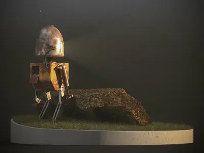 Rusted Robot Diorama 3D model