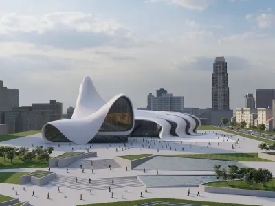 Heydar aliyev center Low-poly 3D model