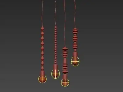 Bright Beads Wooden Lamps by Marz Designs 3D model