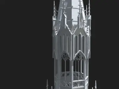 Gothic Tower Low-poly 3D model