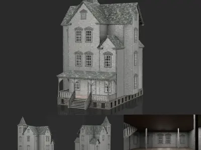 Old Abandoned Houses collection 3D Model Pack
