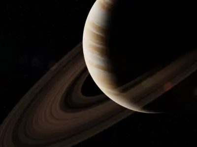 16K Photorealistic Fictional Gas Giant 1 with Rings Low-poly 3D model