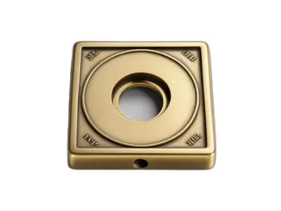 Aged Brass Square Decorative Fixture Plate Low-poly 3D model