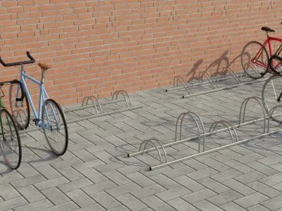 Street furnitures for bikes 3D model