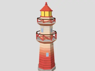 Lighthouse - Low-poly PBR Model Low-poly 3D model