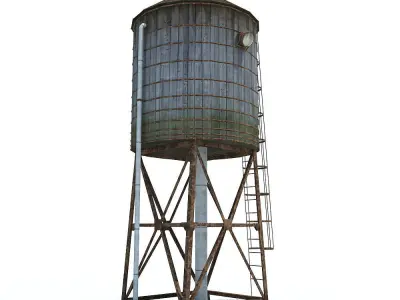 water tower Low-poly 3D model