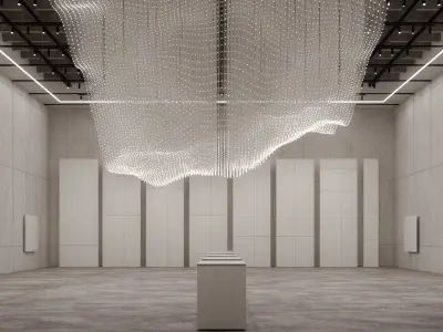 Parametric VR Gallery Futuristic Exhibition Space  3D model