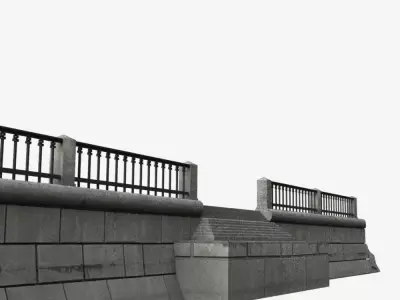 Modular embankment Low-poly 3D model