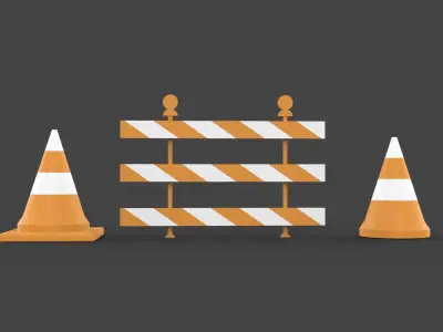 Road-barrier Low-poly 3D model