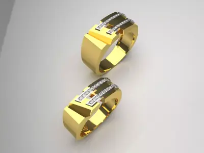 couple ring cr0017 3D print model purchase