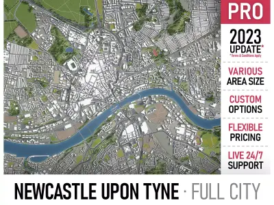 Newcastle upon Tyne  Low-poly 3D model