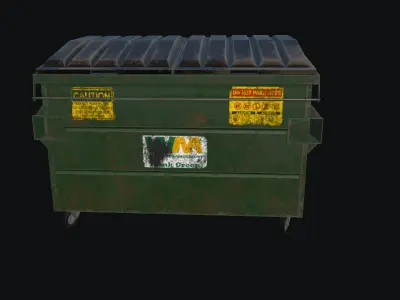 Dumpster garbage can Low-poly 3D model