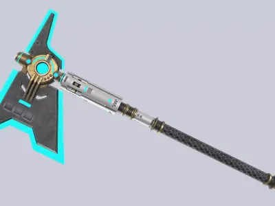 Scifi axe Low-poly 3D model