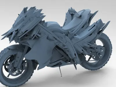 Cyberpunk sci fi bike 6  3D model