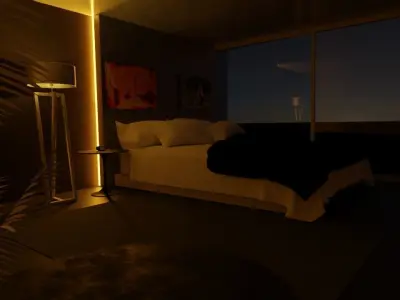 Bedroom with snow 3D model