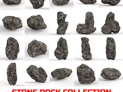 Rocks Stone Collection Low-poly 3D model