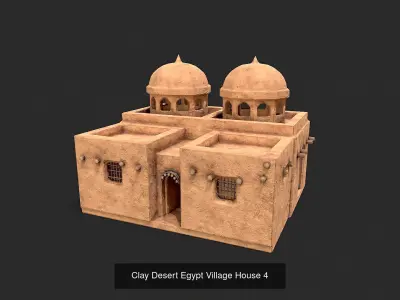 Clay Desert Egypt Village House Collection 3D Model Pack