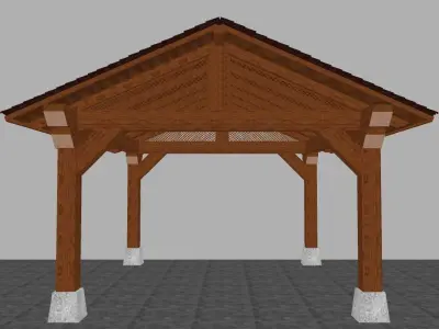 Wooden Arbour 3D model